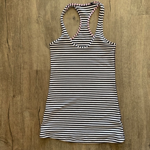 LULULEMON Cool Racerback Tank Classic Stripe Black and White Small - Picture 10 of 13